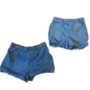 Stylish Blue Denim Shorts Bundle 18-24m Girls